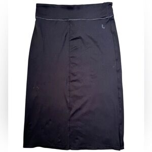 Lole Black Slip On Elastic Waist Midi Skirt